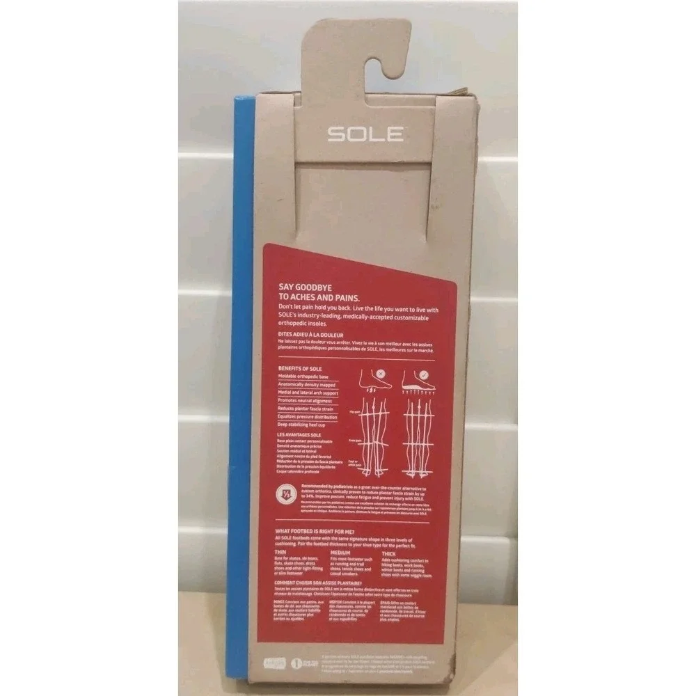 SOLE Active Medium + Met Pad Insoles - Size M 3 / W 5  (Brand New) - Picture 2 of 3